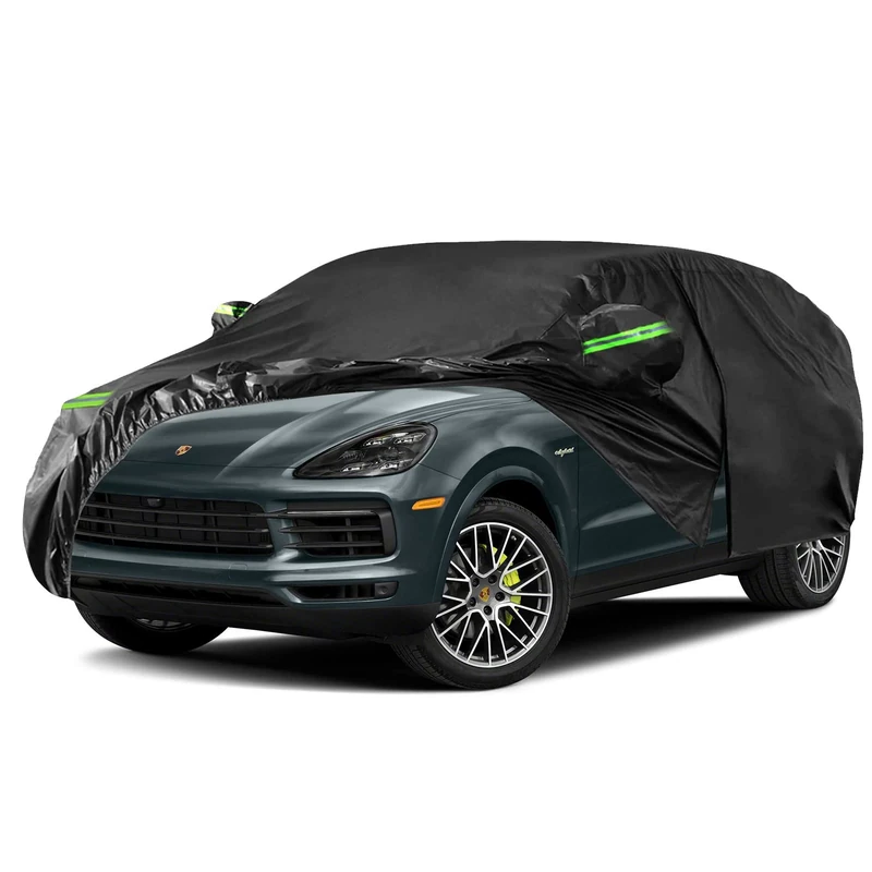 Waterproof Car Cover Replace for 2009-2022 Porsche Cayenne, 6 Layers All Weather Full Car Covers with Zipper Door & Windproof Strap for Snow Rain Dust Hail Protection (Cayenne)