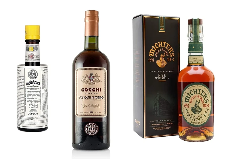 Perfect Serve Manhattan Bundle with Cocchi Vermouth di Torino, Michter's US*1 Bourbon & Angostura Bitters