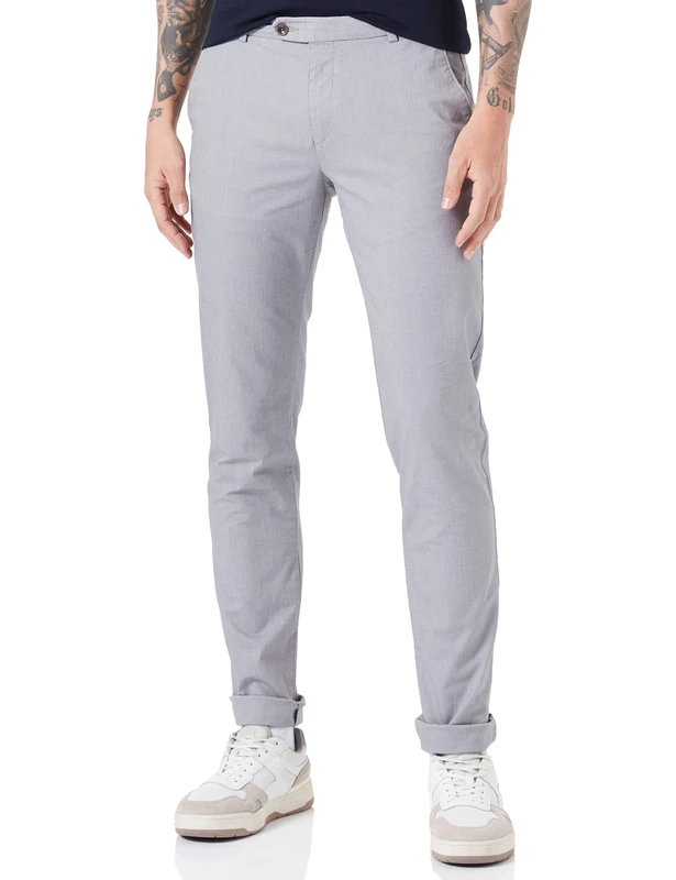 bugatti Men's 4890-36306 Slackhose Trousers, Grey 230, 30 W/34 L