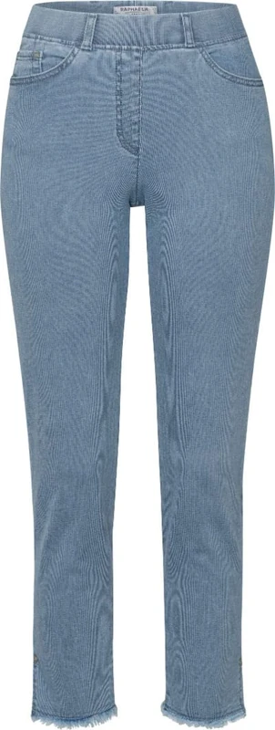 Raphaela by Brax Women's Lavina Fringe Denim Pinstripe Jeans, Blue/White, 42