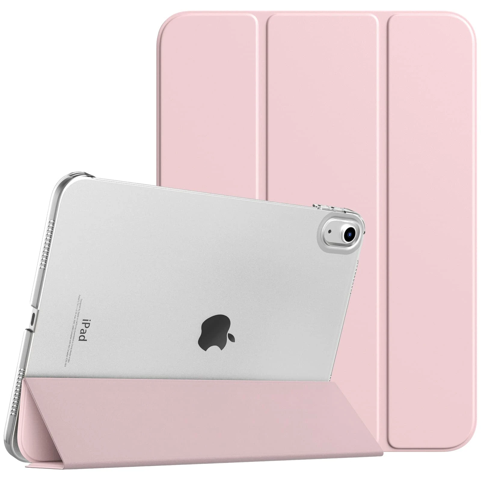 TiMOVO Case for iPad (A16) 11th Generation 11 Inch 2025/iPad 10th Generation 10.9 Inch 2022, Slim Stand Cover with Hard Translucent Back, Support Touch ID, Auto Wake/Sleep, Light Pink