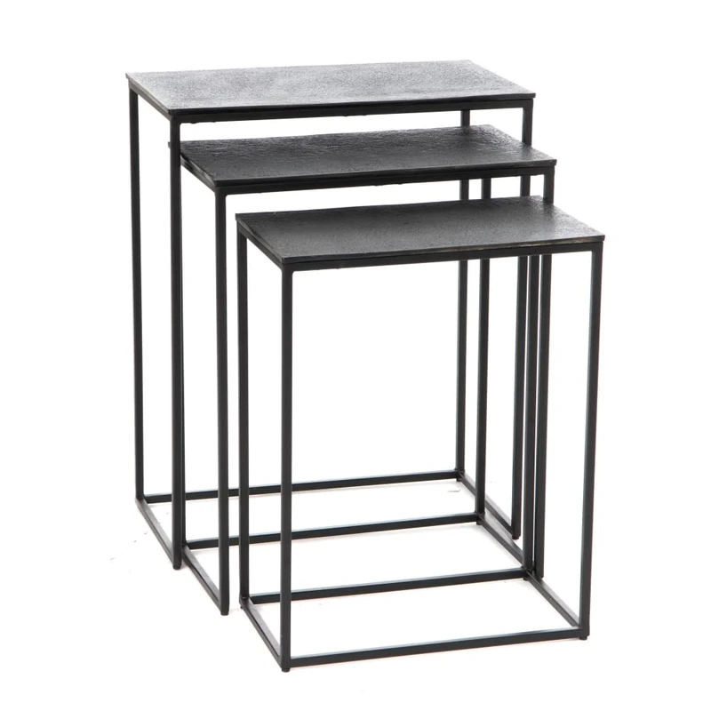 Amadeus Set of 3 Mini Black Cast Aluminium Stands, Multi-Colour, Standard