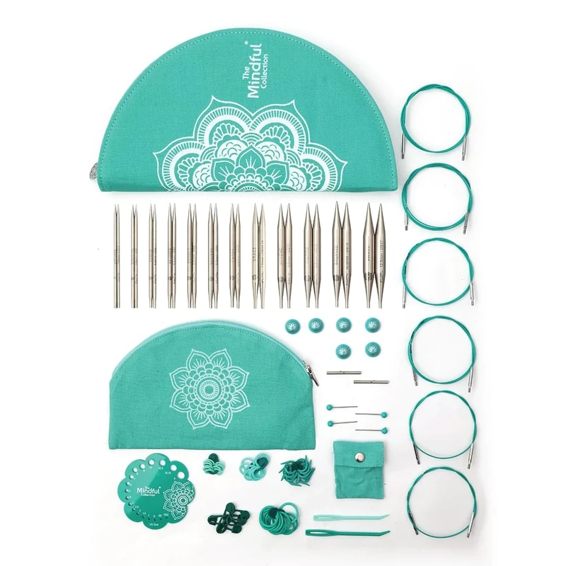 KnitPro The Mindful Collection Gratitude Interchangeable Needles Set 5" (13cm) | 12 Sizes (3mm to 12mm) with Accessories