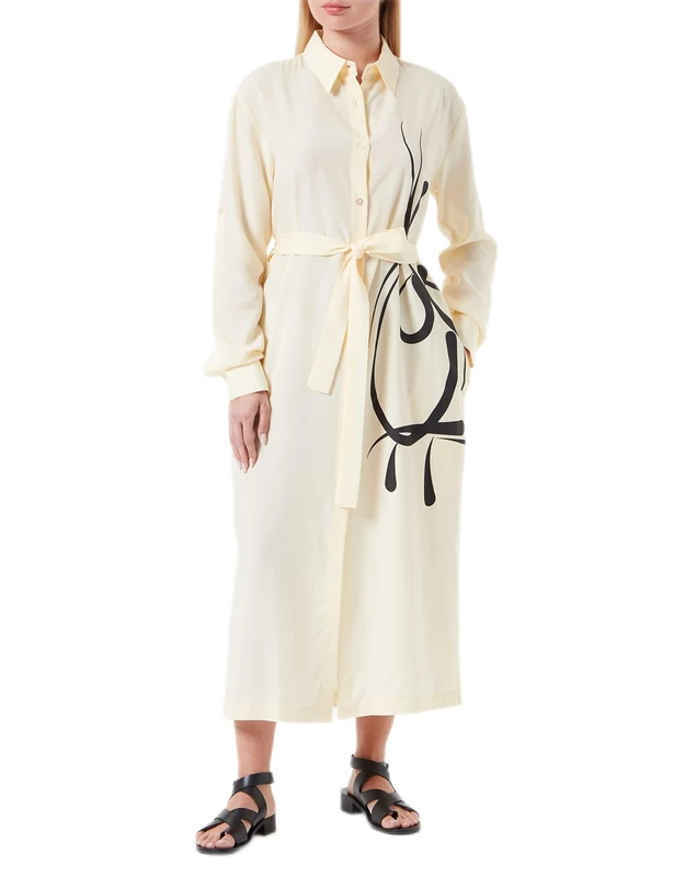 Triumph Women's Thermal MyWear Maxi Dress Bathrobe, Skin-Light Combination, 38, Skin - Light Combination