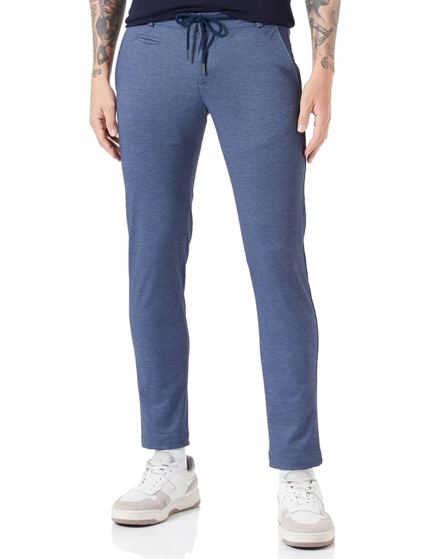 bugatti Men's 4036-36830 Slack Trousers, Navy-370, 34W / 32L EU, Marine 370, 34 W/32 L