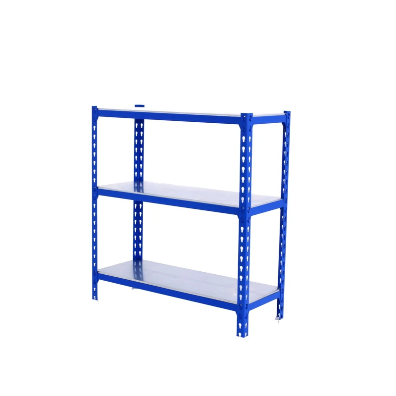 Simon Rack Garage Shelving Units 1000x1100x500 mm, 3 Tier Steel Rack, 200 kg per Shelf, Blue/Galvanised - Simonclick