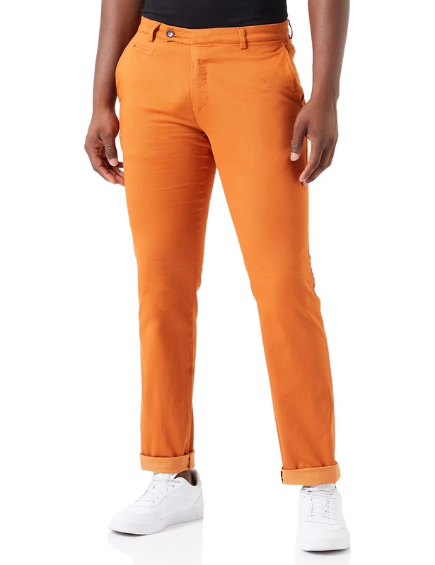 bugatti Men's 4134-36385 Slackhose Trousers, Rost-690, 32 W/34 L