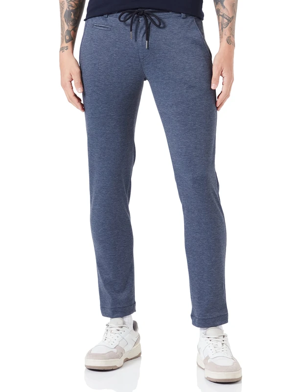 bugatti Men's 4036-36827 Slackhose Trousers, Blue-360, 32 W/34 L