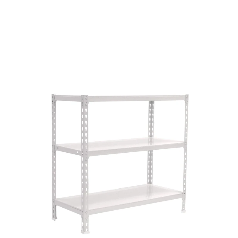 Simon Rack Garage Shelving Units 1000x1000x400 mm, 3 Tier Steel Rack, 180 kg per Shelf, White - Simonclick