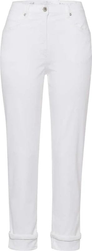 Raphaela by Brax Women's Caren Turn Up Light Coloured Denim Jeans, White, 40