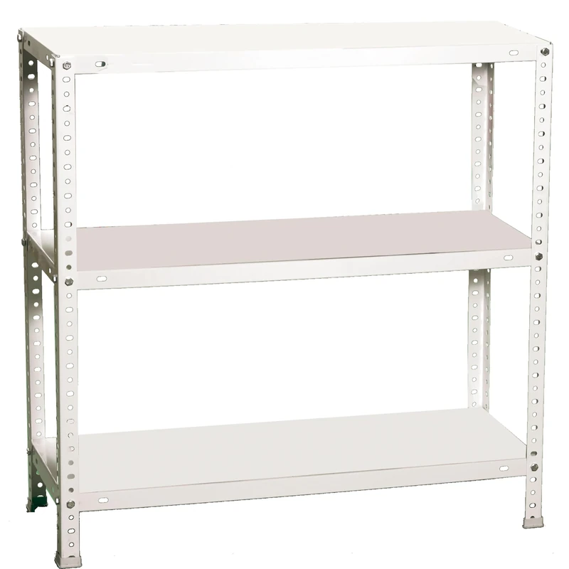 Simon Rack Garage Shelving Units 1000x1000x300 mm, 3 Tier Steel Rack, 100 kg per Shelf, White - Comfort