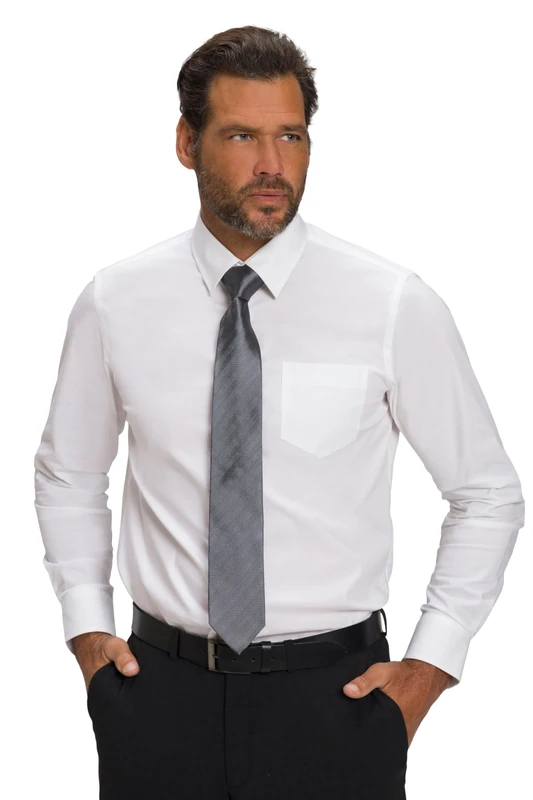 JP 1880 Men's Jp1880 Hemd, Flexnamic, Kentkragen, Modern Basic Fit, Bis 7 XL Shirt, Snow White, 5XL