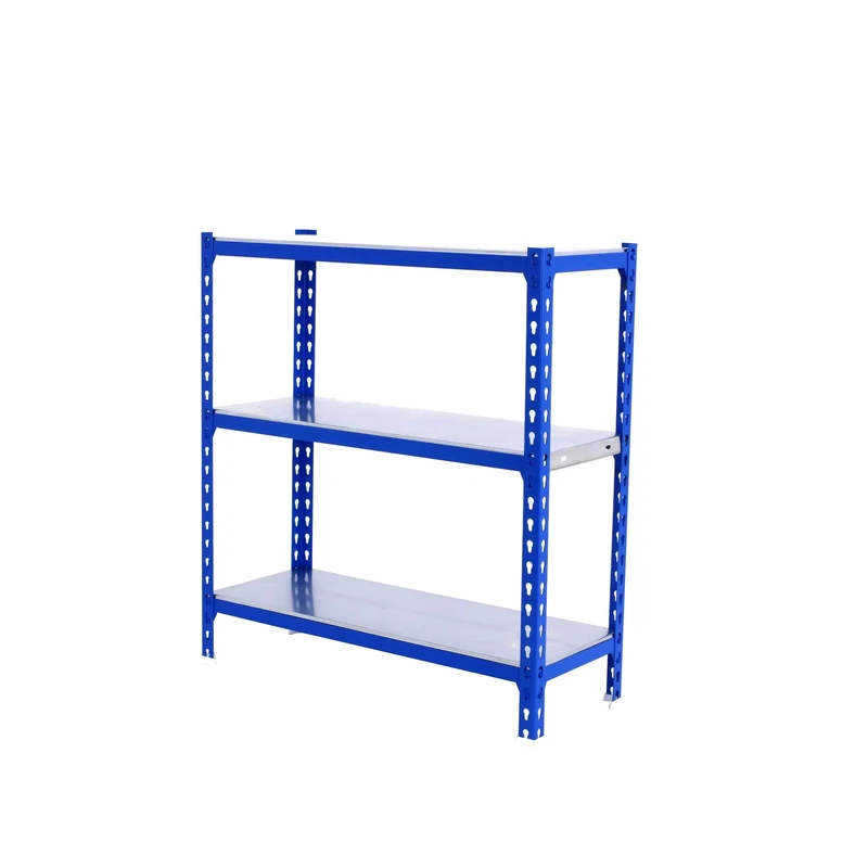Simon Rack Garage Shelving Units 1000x900x300 mm, 3 Tier Steel Rack, 180 kg per Shelf, Blue/Galvanised - Simonclick