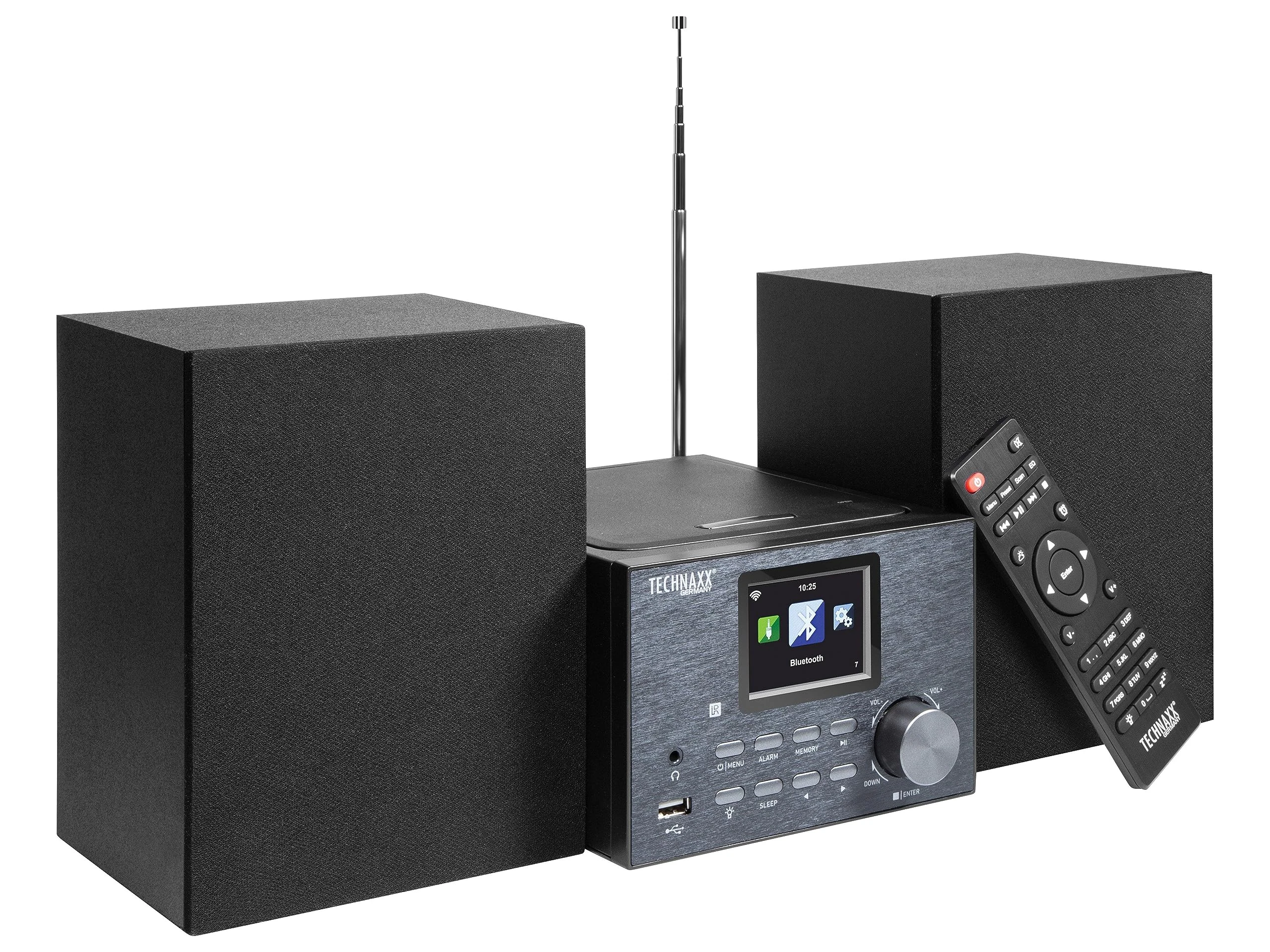 Technaxx Internet Radio Mini HiFi Stereo System TX-178 with CD Player, Bluetooth 5.0 Function for Wireless Streaming, DAB+ and FM Radio Tuner, Remote Control, 2,4'' TFT Color Display