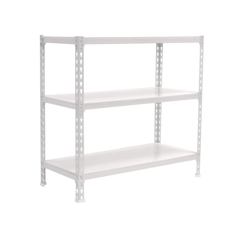 Simon Rack Garage Shelving Units 1000x1100x500 mm, 3 Tier Steel Rack, 200 kg per Shelf, White - Simonclick