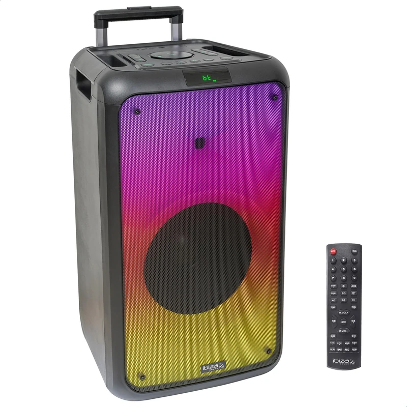 Ibiza - STREET-WAVE-MAX - 600W/12 Portable Speaker System on Battery with Bluetooth, USB and microSD - WAVE LED Effects and TWS Wireless Connection - Black