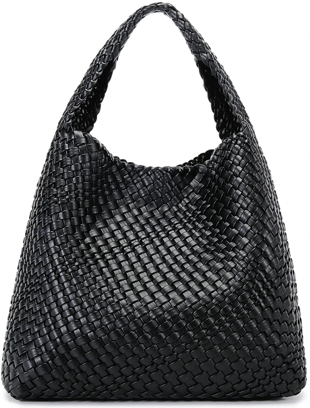 Queenoris Woven Bag for Women, Black