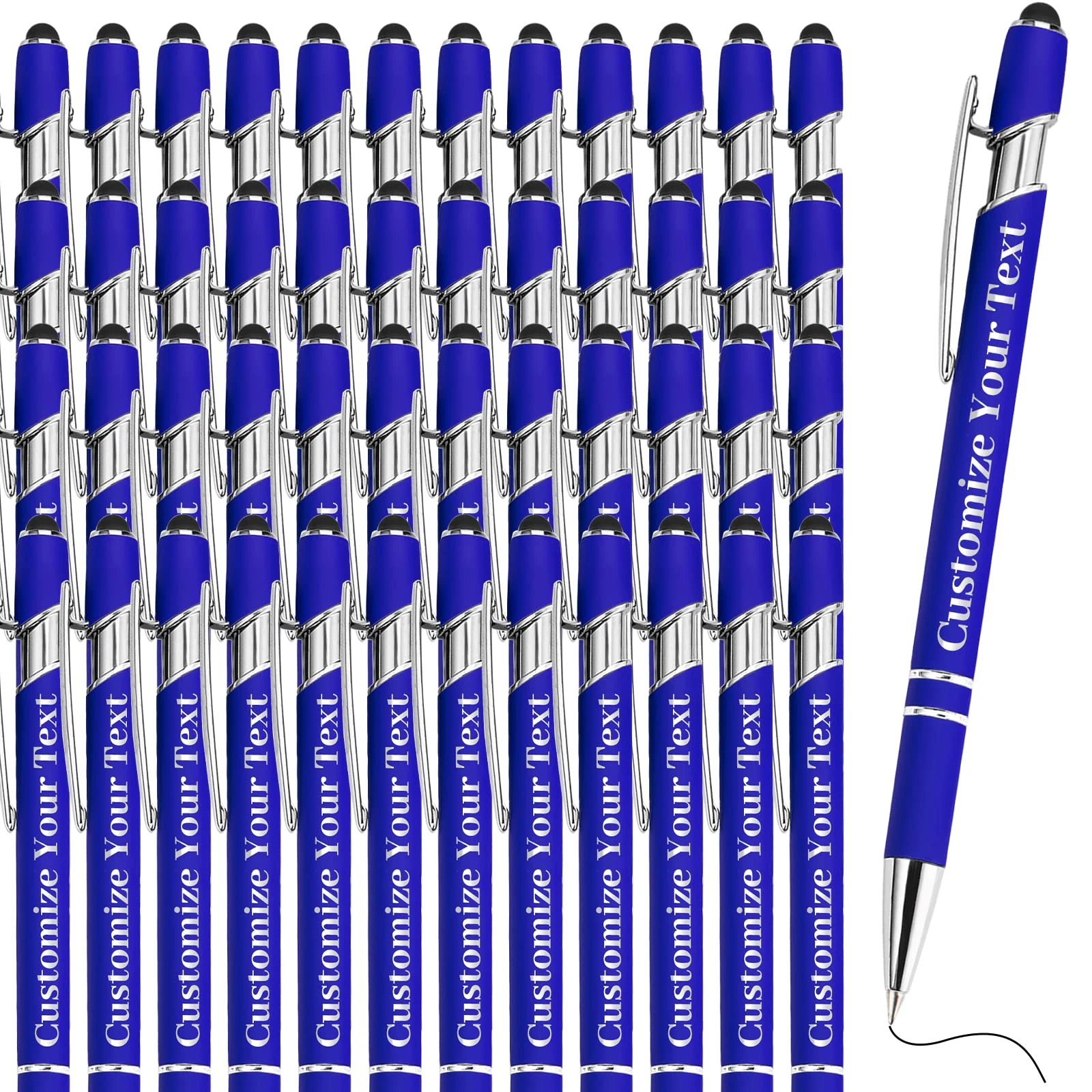 Fadace Up to 500 Pcs personalised Pens Bulk Custom customised Pen with Stylus Free Engraving Ballpoint Pens Set with Your Name Text for Business Women Men Graduation Wedding Gift 500 Packs