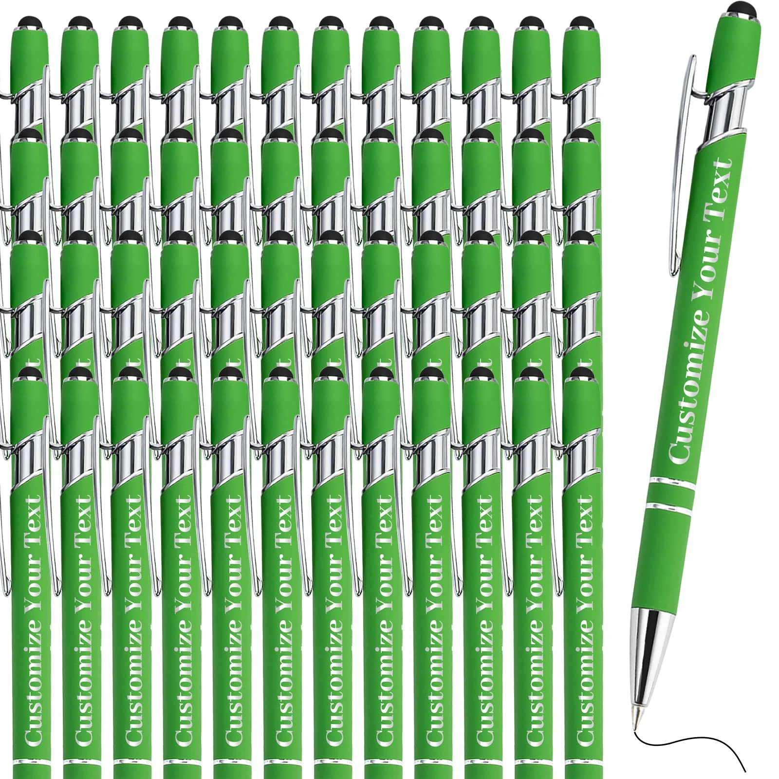 Fadace Up to 500 Pcs personalised Pens Bulk Custom customised Pen with Stylus Free Engraving Ballpoint Pens Set with Your Name Text for Business Women Men Graduation Wedding Gift 500 Packs