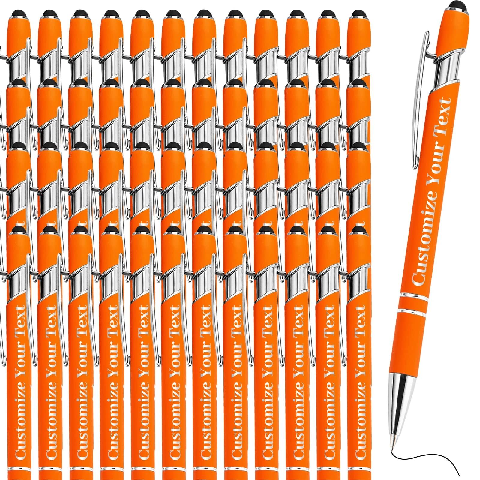 Fadace Up to 500 Pcs personalised Pens Bulk Custom customised Pen with Stylus Free Engraving Ballpoint Pens Set with Your Name Text for Business Women Men Graduation Wedding Gift 500 Packs