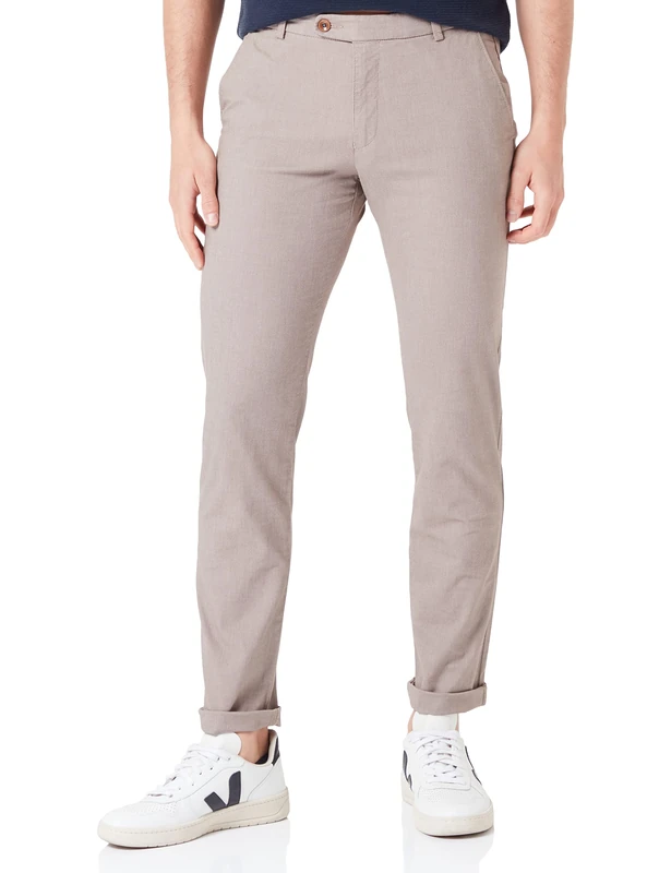 bugatti Men's 4890-36306 Trousers, Beige-50, Modern Fit, Beige-50, 30 W/32 L