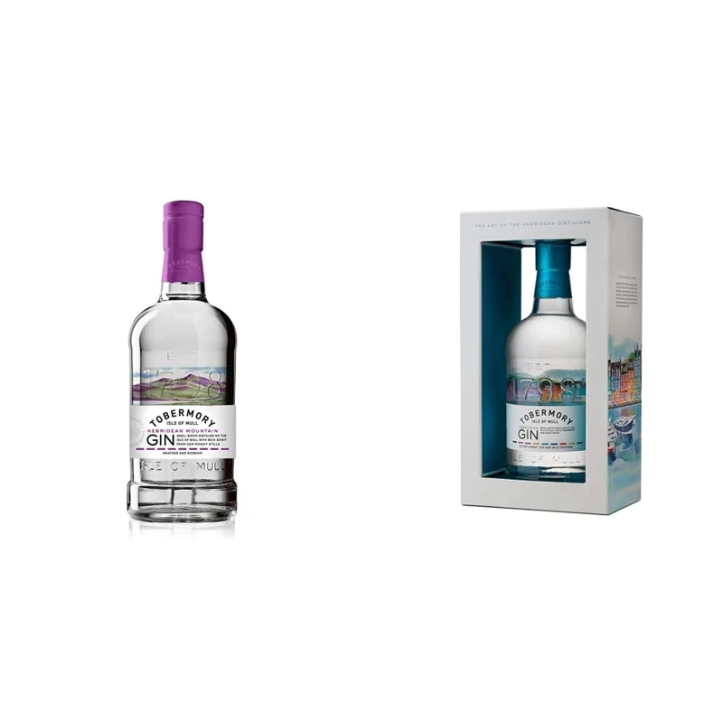Tobermory Hebridean Mountain Gin, 70cl | Scottish Craft Gin from the Isle of Mull & Tobermory Hebridean Gin, 70cl