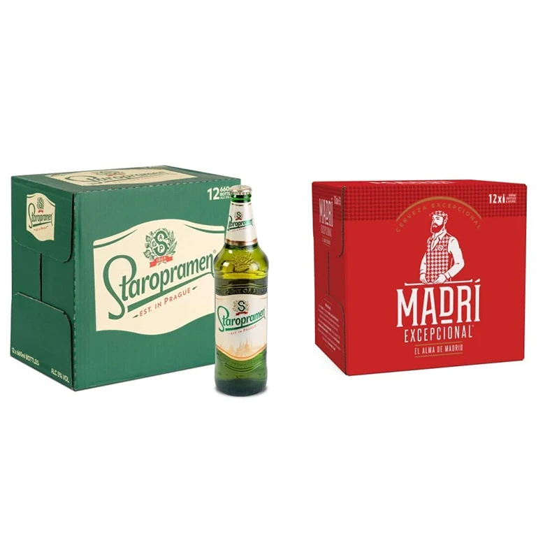 Staropramen 12 x 660 ml (bottles) & Madri Excepcional, 12 x 660ml