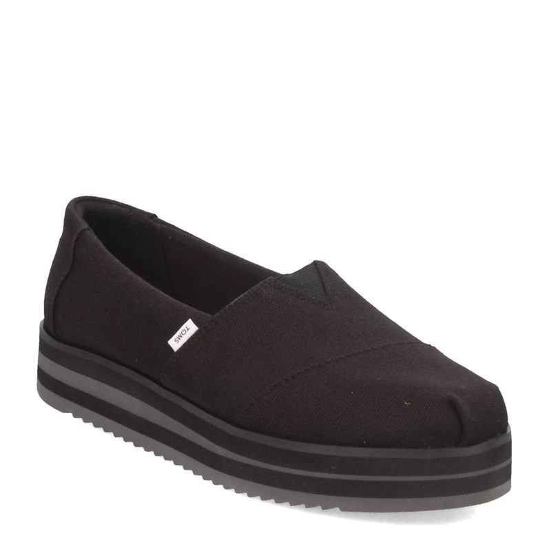 TOMS Women's Alp Midform Loafer Flat, Black Canvas, 7.5 UK