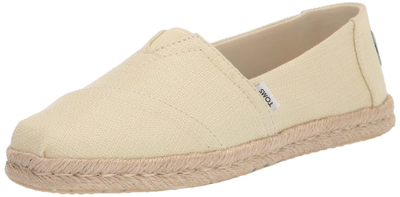 TOMS Women's Alpargata Rope Slip on Flats Loafer, Pale Lemon, 7 UK
