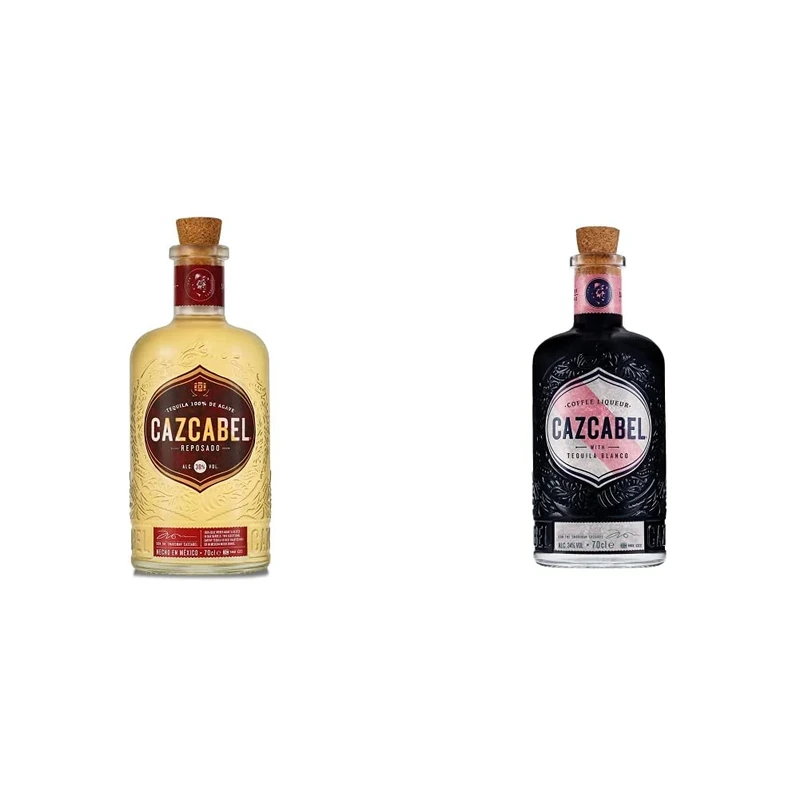 Cazcabel Reposado Tequila - 100% Agave Tequila - Award Winning - 70cl & Cazcabel Coffee Liqueur with Tequila, 70 cl