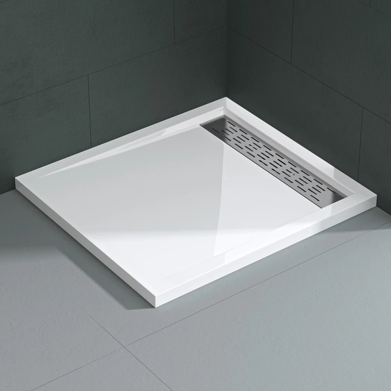 Mai & Mai Shower Tray 90 x 100 x 5 cm White Acrylic Bath Flat Rectangular