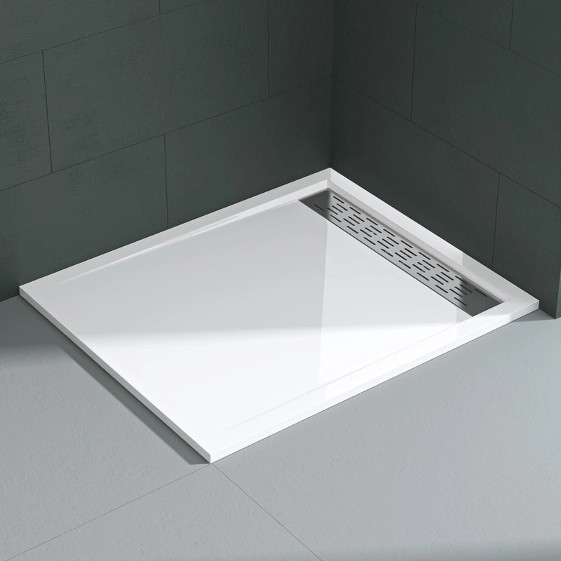 Mai & Mai Shower Tray Bathroom | Acrylic | Glossy White | Rectangular Shower Tray | WDH: 100×120×5cm | Shower Base for Shower Enclosures Xetro04