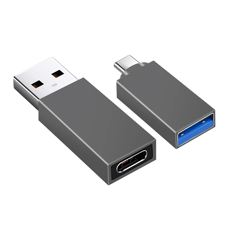 Henrety USB C Adapter - USB Male to USB3.0 Female OTG, Compatible with MacBook Air 2020/MacBook 12 inch/iPad Pro 2020 and More, Dark Green (Pack of 2)