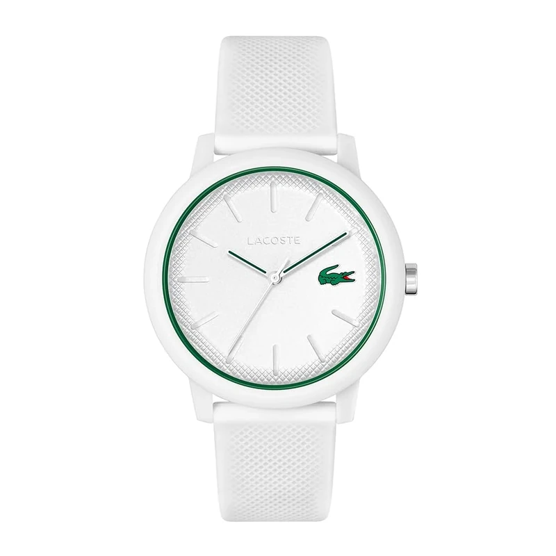 Lacoste Analogue Quartz Watch for Men LACOSTE.12.12 Collection with White Silicone Bracelet - 2011169