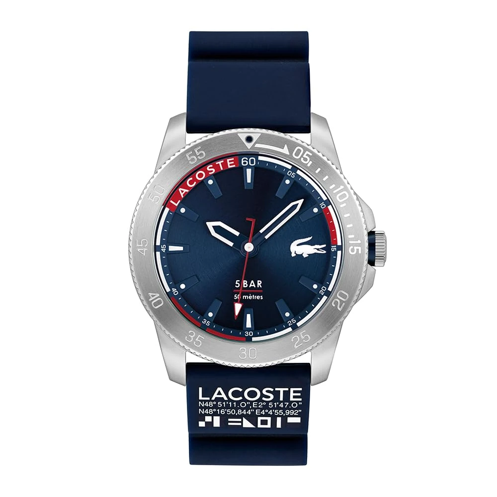 Lacoste Analogue Quartz Watch for Men Regatta Collection with Navy Blue Silicone Bracelet - 2011202