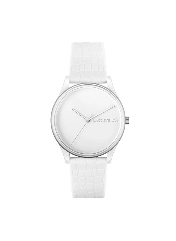 Lacoste Analogue Quartz Watch for Women CROCODELLE Collection with White Silicone Bracelet - 2001246