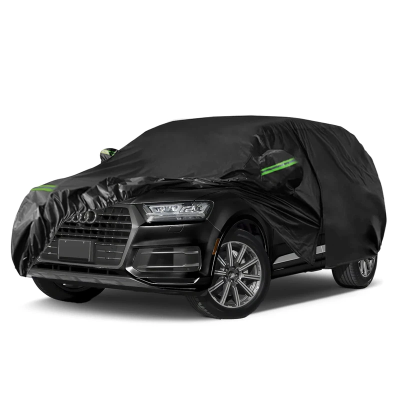 Waterproof Car Cover Replace for 2006-2023 Audi Q7/SQ7, 6 Layers All Weather Full Car Covers with Zipper Door & Windproof Bands for Snow Rain Dust Hail Protection (Q7)