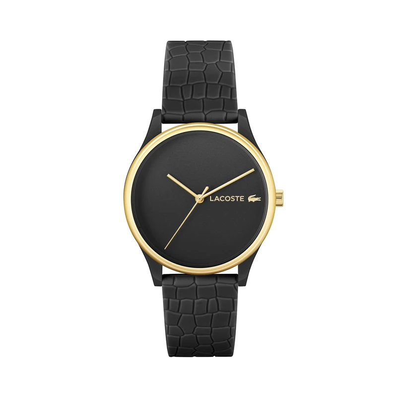 Lacoste Analogue Quartz Watch for Women CROCODELLE Collection with Black Silicone Bracelet - 2001249