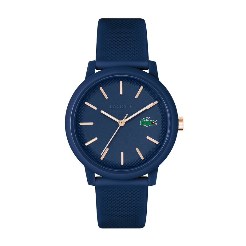 Lacoste Analogue Quartz Watch for Men LACOSTE.12.12 Collection with Navy Blue Silicone Bracelet - 2011234
