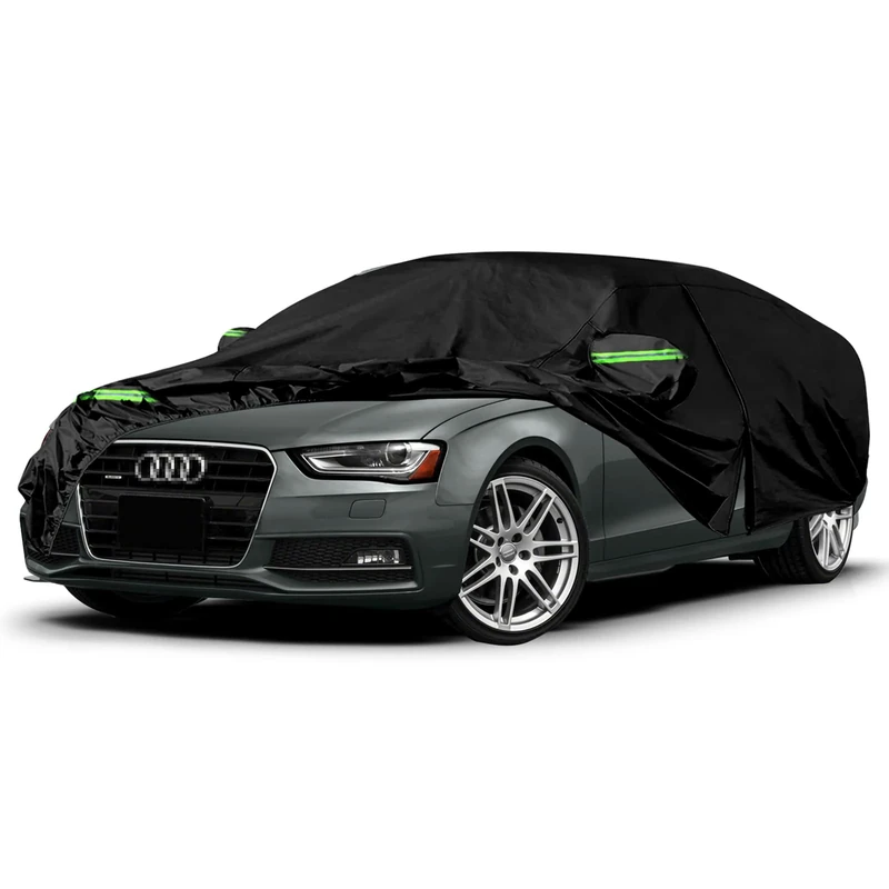 Waterproof Car Cover Replacement for Audi A4/S4 Sedan 2008-2025 6 Layers All Weather Full Garage with Zipper Door and Windproof Ties for Snow, Rain, Dust, Hail Protection (A4)
