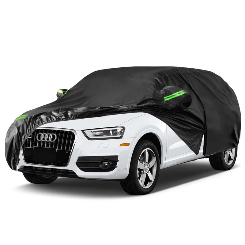 Waterproof Car Cover Replace for 2012-2023 Audi Q3, 6 Layers All Weather Full Car Covers with Zipper Door & Windproof Bands for Snow Rain Dust Hail Protection (Q3)