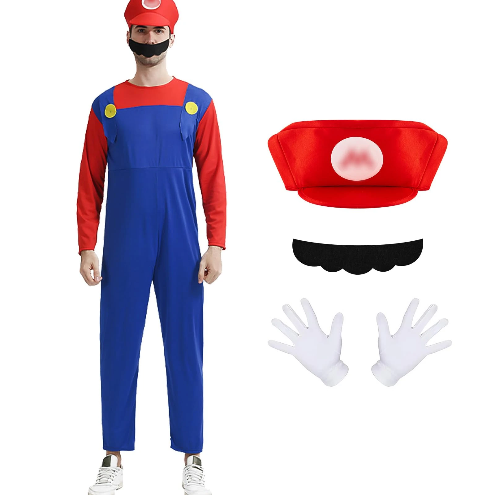 Kitimi Costume Kids, Costume with Bodysuit, Cap, Pants and Gloves, Carnival Halloween Cosplay Costume Decoration for Boy Girl Kids Adult(Men-red,S)