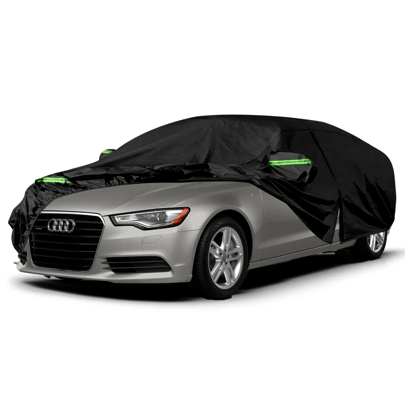 Waterproof Car Cover Replace for 2004-2023 Audi A6/S6, 6 Layers All Weather Full Car Covers with Zipper Door & Windproof Bands for Snow Rain Dust Hail Protection (A6)
