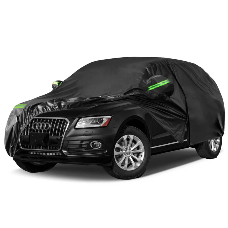 Waterproof Car Cover Replace for 2009-2024 Audi Q5/SQ5, 6 Layers All Weather Full Car Covers with Zipper Door & Windproof Bands for Snow Rain Dust Hail Protection (Q5)