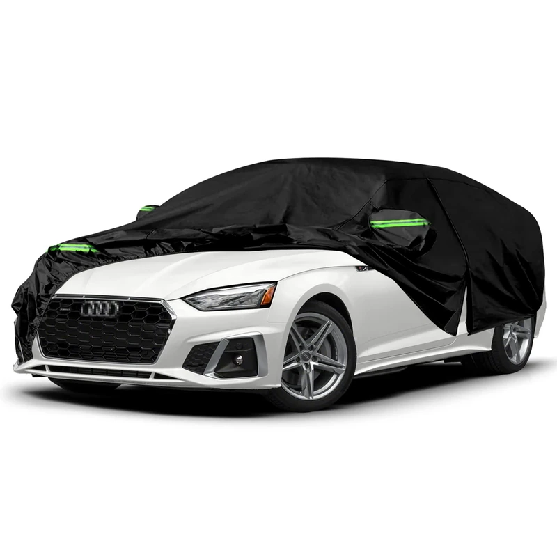 Waterproof Car Cover Replace for 2007-2023 Audi A5/S5, 6 Layers All Weather Full Car Covers with Zipper Door & Windproof Bands for Snow Rain Dust Hail Protection (A5)