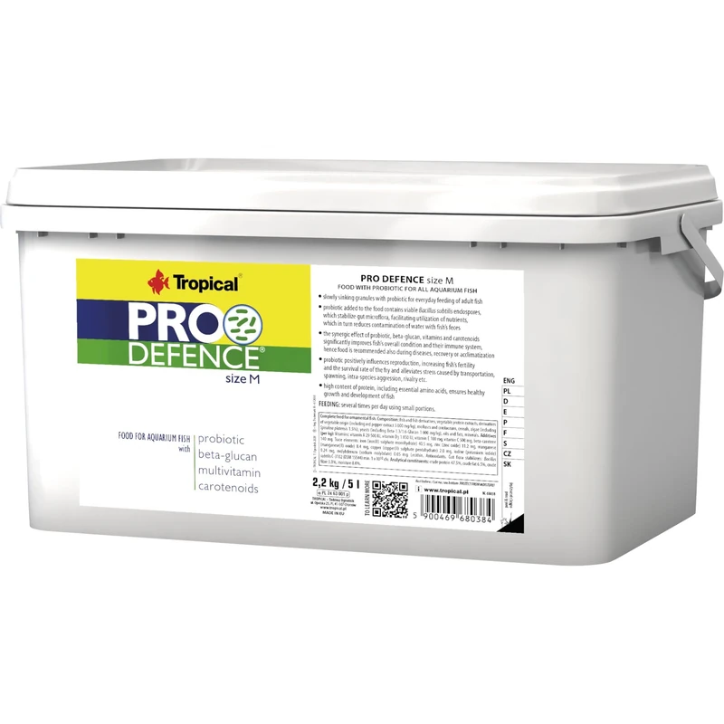 PRO DEFENCE SIZE M (GRANULES) 5L / 2,2kg - probiotic food for adult aquarium fish with beta-glucan & multivitamins