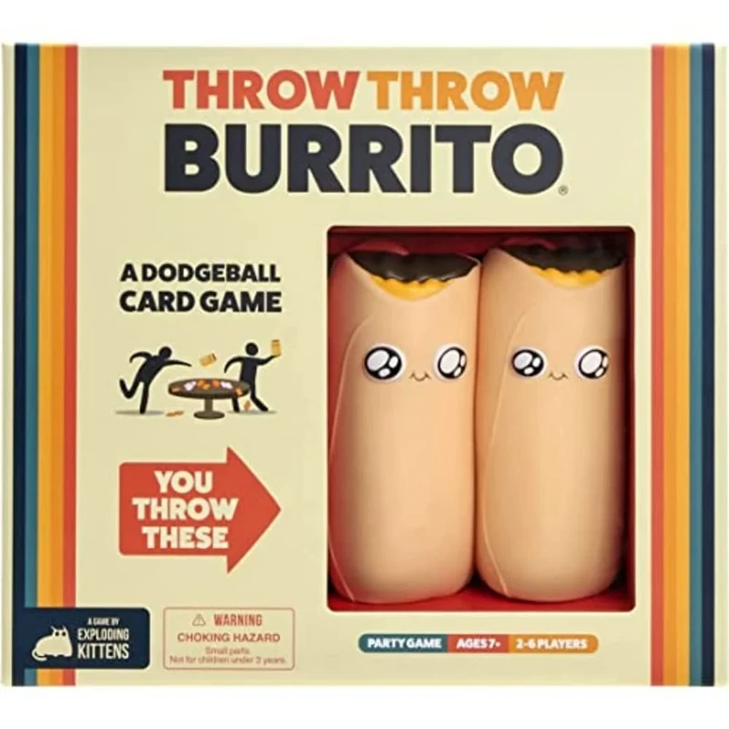 Exploding Kittens Throw Burrito & Avocado Bundle - Card Games for Adults Teens & Kids - Fun Family Dodgeball Game