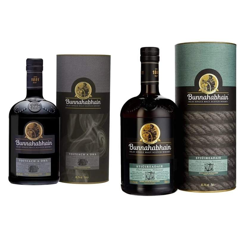 Bunnahabhain Toiteach A Dhà Islay Single Malt Scotch Whisky, 700ml & Stiuireadair Islay Single Malt Scotch Whisky 700 ml