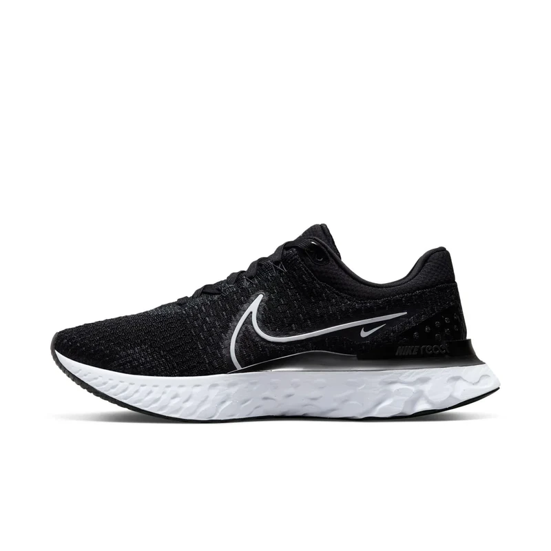 NIKE Men's React Infinity Run Flyknit 3 Sneaker, Black/White, 11.5 UK