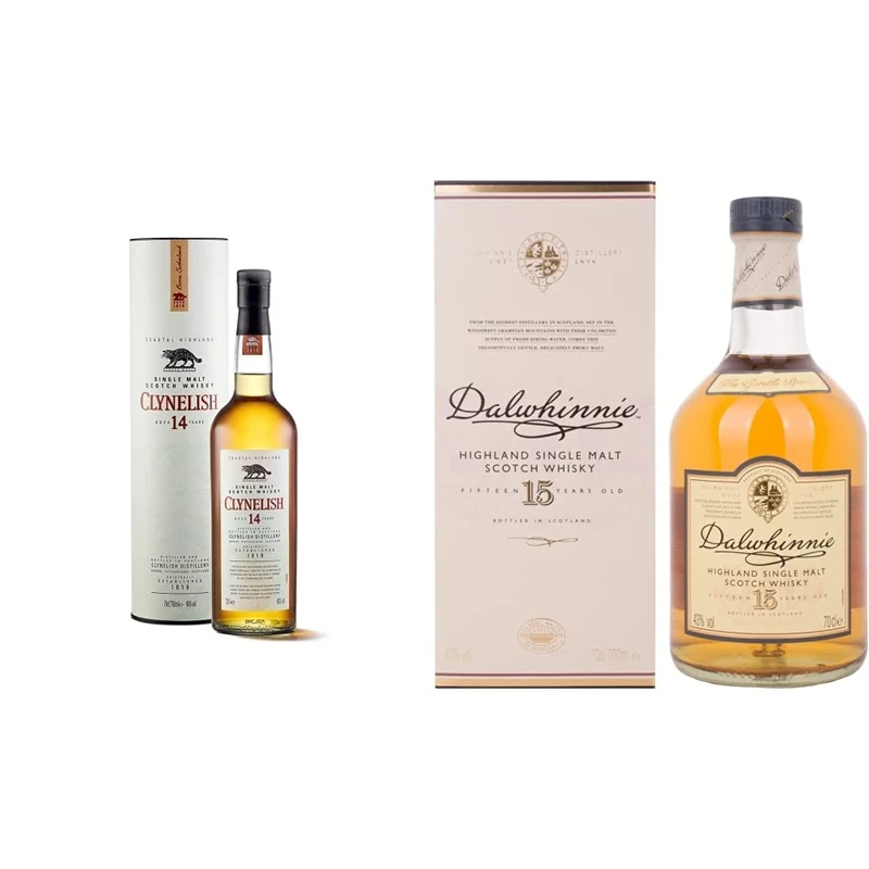 Clynelish 14 Years Old Single Malt Scotch Whisky 70cl & Dalwhinnie 15 Years Old Single Malt Scotch Whisky 70cl with Gift Box